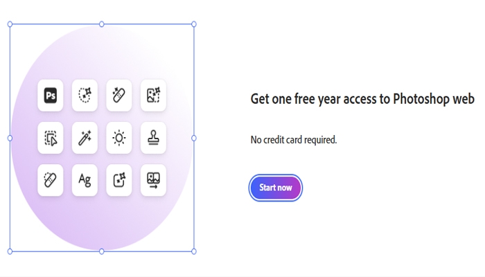 Get one year free access to photoshop web